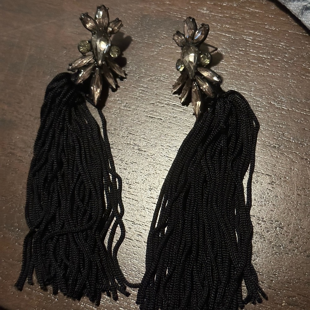 Rhinestone tassel earrings